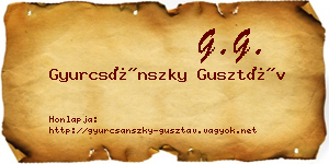 Gyurcsánszky Gusztáv névjegykártya