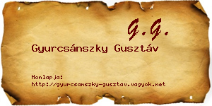 Gyurcsánszky Gusztáv névjegykártya
